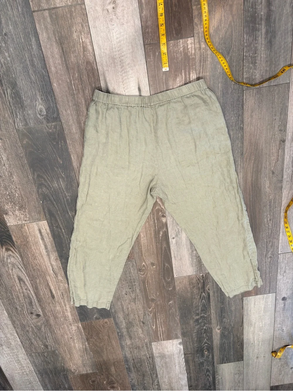 Quince 100% European Linen Pants Size Medium Olive Green Minimalist Boho Women